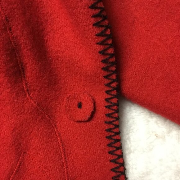 vintage Ivalu Inuit Felted Wool Red/Black Hand Embroidered Jacket Medium - Picture 14 of 15